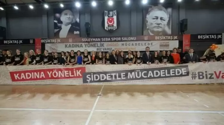 Beşiktaş’tan güçlü mesaj: Kadına şiddete karşı turuncu topla sahadaydılar