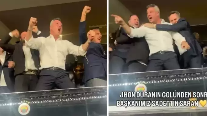 90+5'te gelen gol sonrası Sadettin Saran'dan büyük sevinç