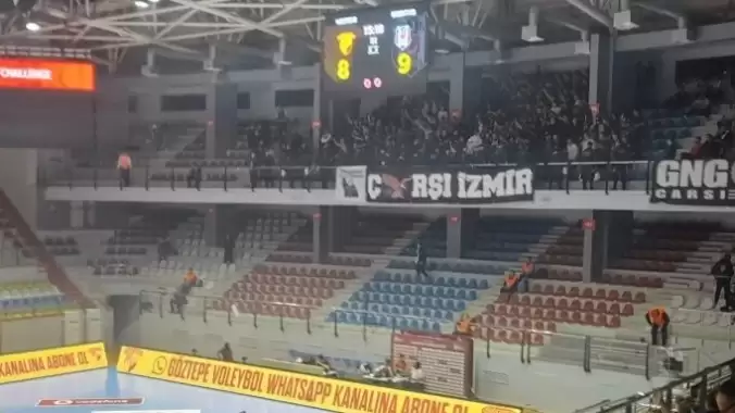 Göztepe-Beşiktaş maçında tribünler boşaltıldı