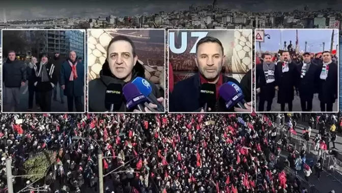 Spor camiası, Filistin'e destek için Galata Köprüsü'nde!