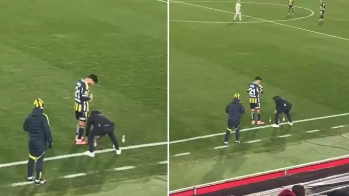 Şişelerle taktik verdi! Alanyaspor-F.Bahçe maçına damga vuran görüntü