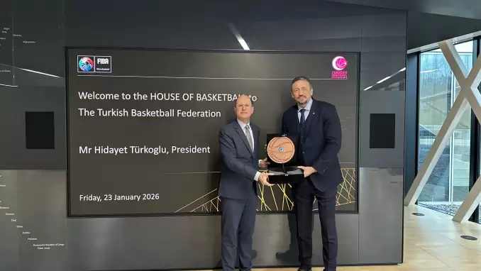 TBF Başkanı Türkoğlu’ndan FIBA Genel Sekreteri Zagklis’e ziyaret