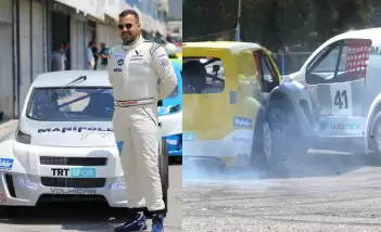 Pist yarışı kazaları kameralarda