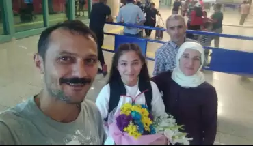 Avrupa ikincisi genç halterciye muhteşem karşılama...