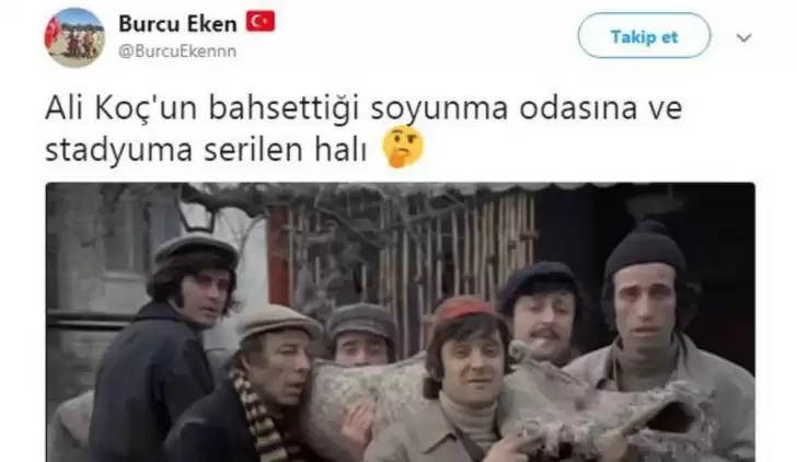 Başkan Ali Koç 'Halı' dedi, sosyal medya halı paylaşımlarıyla doldu!