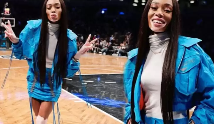 Winnie Harlow NBA maçına damga vurdu